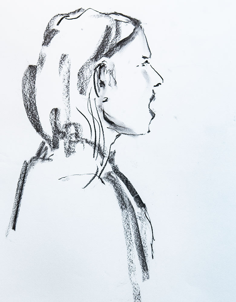 Shout - Charcoal drawing by Krystyna Wojcik